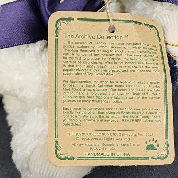 Retired Boyd's Collection 8in White GALAXY Angel Winged Teddy Bear with Tags - Picture 6 of 14